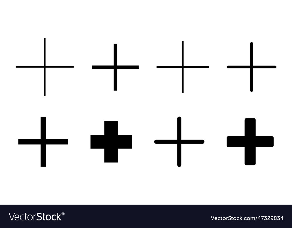 Plus icon set add Vector Image Plus icon set add