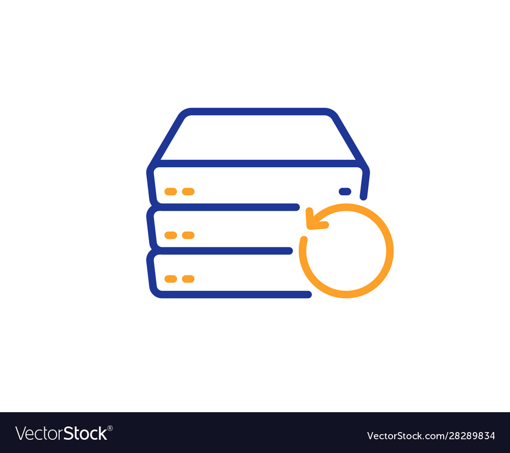 Recovery server line icon backup data sign