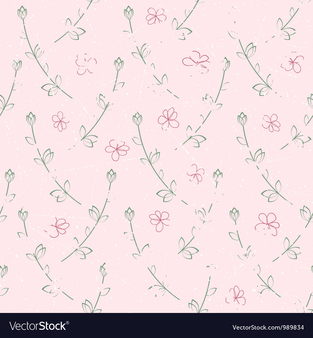 Seamless pattern of grunge flowers