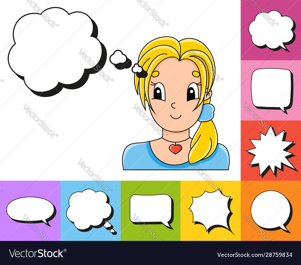 Set speech bubbles different shapes vector image Set speech bubbles different shapes