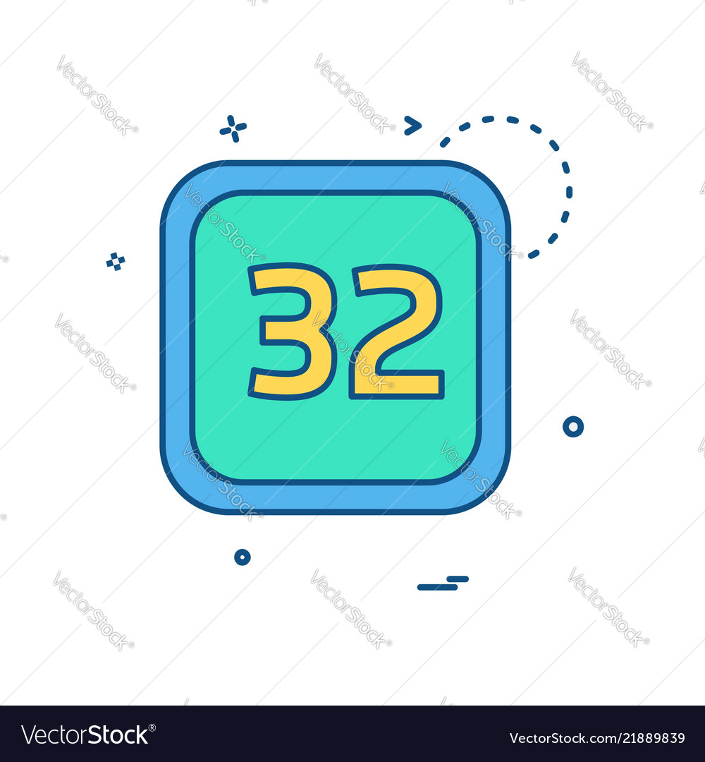 32 date calender icon design Royalty Free Vector Image