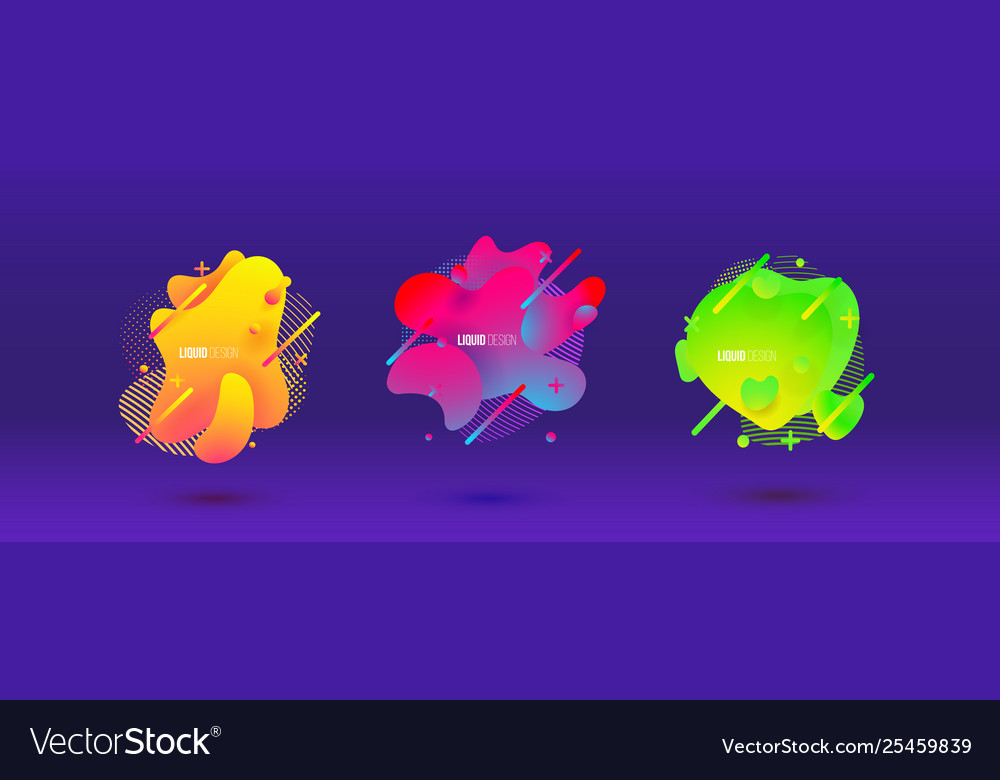 Abstract design set liquid shapes