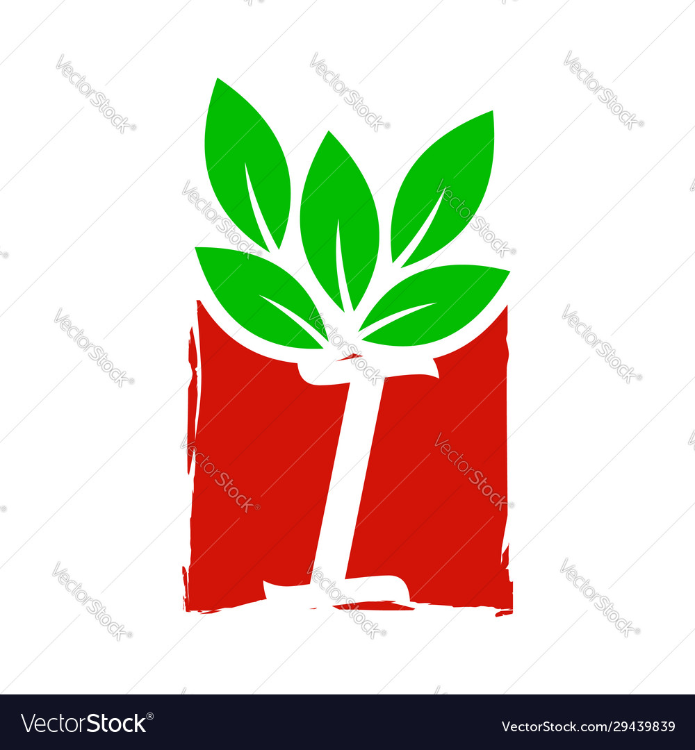 Abstract square leaf initial i Vector Image Abstract square leaf initial i