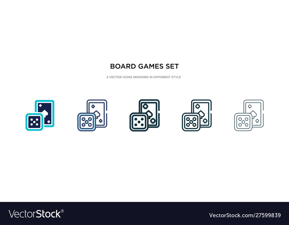 Board games set icon in different style two