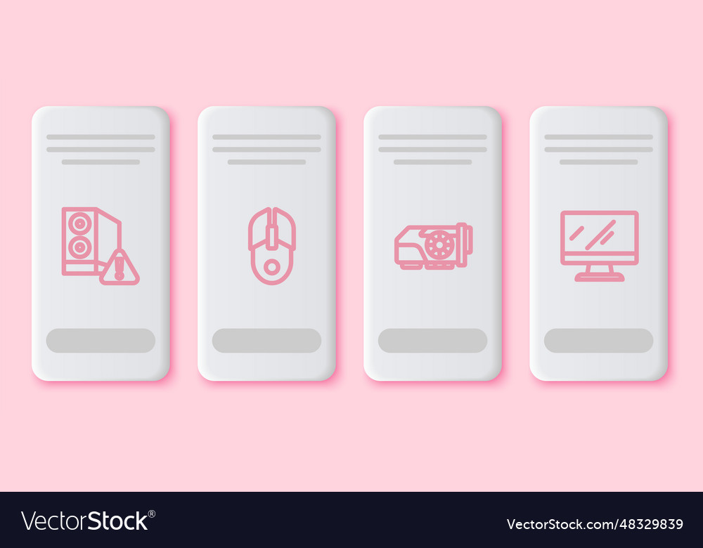 Set line case of computer mouse video vector image Set line case of computer mouse video