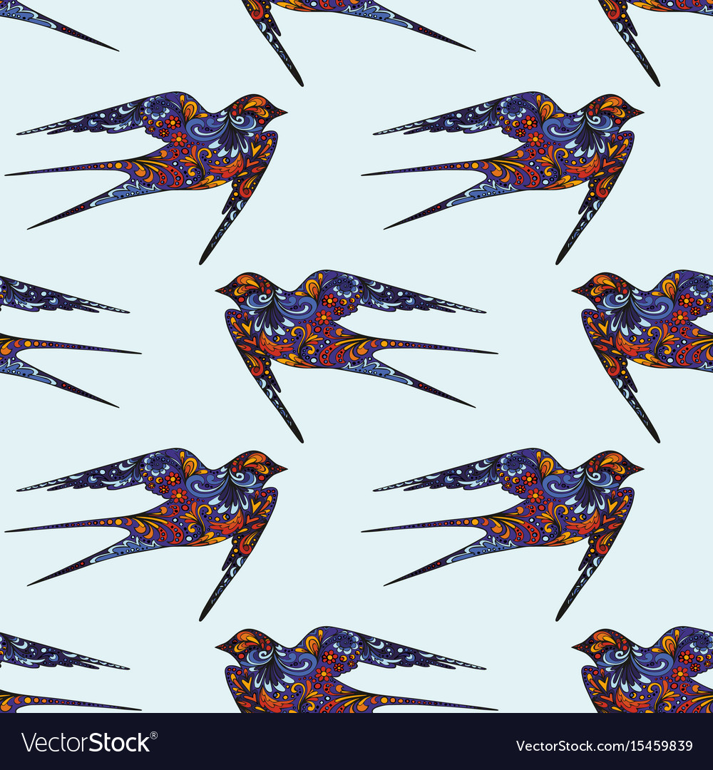 Swallow Seamless Pattern