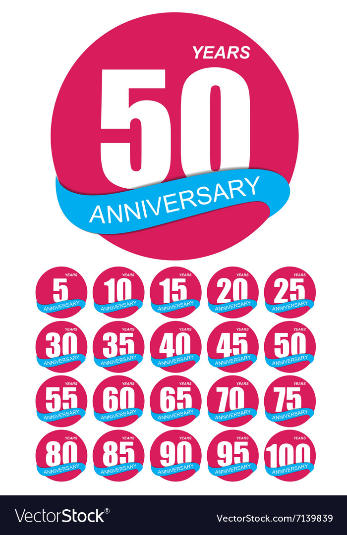 Template logo anniversary set