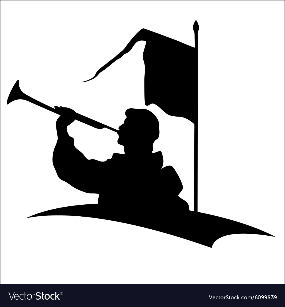 Trumpeter silhouette Royalty Free Vector Image