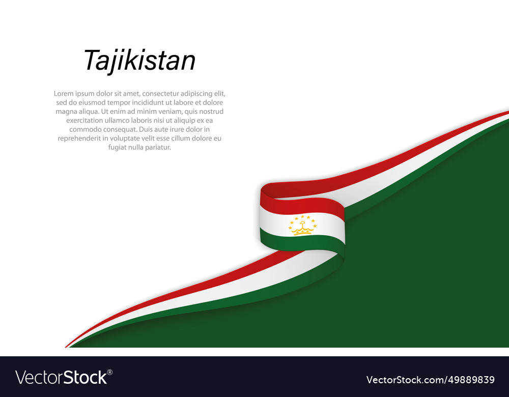 Wave flag of tajikistan with copyspace background