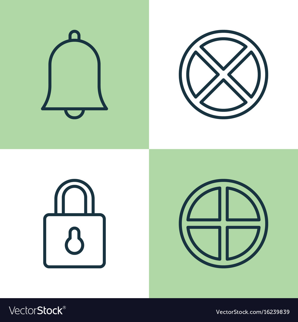 Web icons set collection of exit positive bell