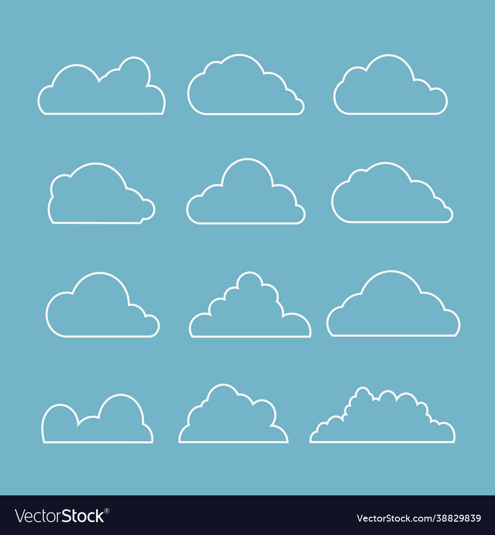 White clouds on blue background stock