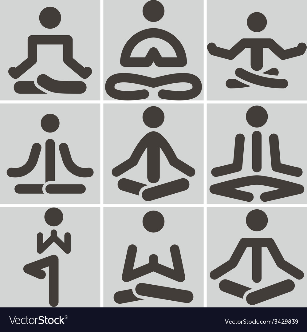 Yoga icons Royalty Free Vector Image - VectorStock