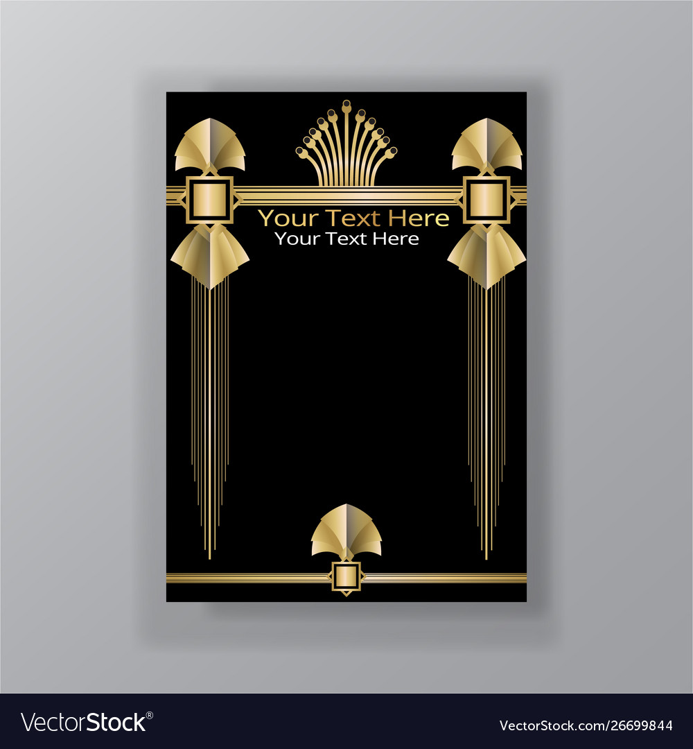 Art deco page template retro style for web vector image Art deco page template retro style for web