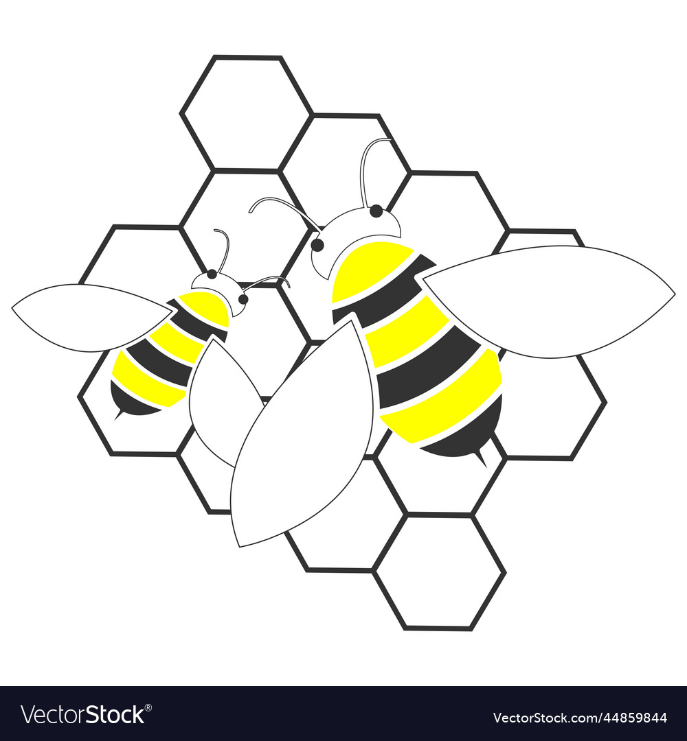 Bee element vector image Bee element