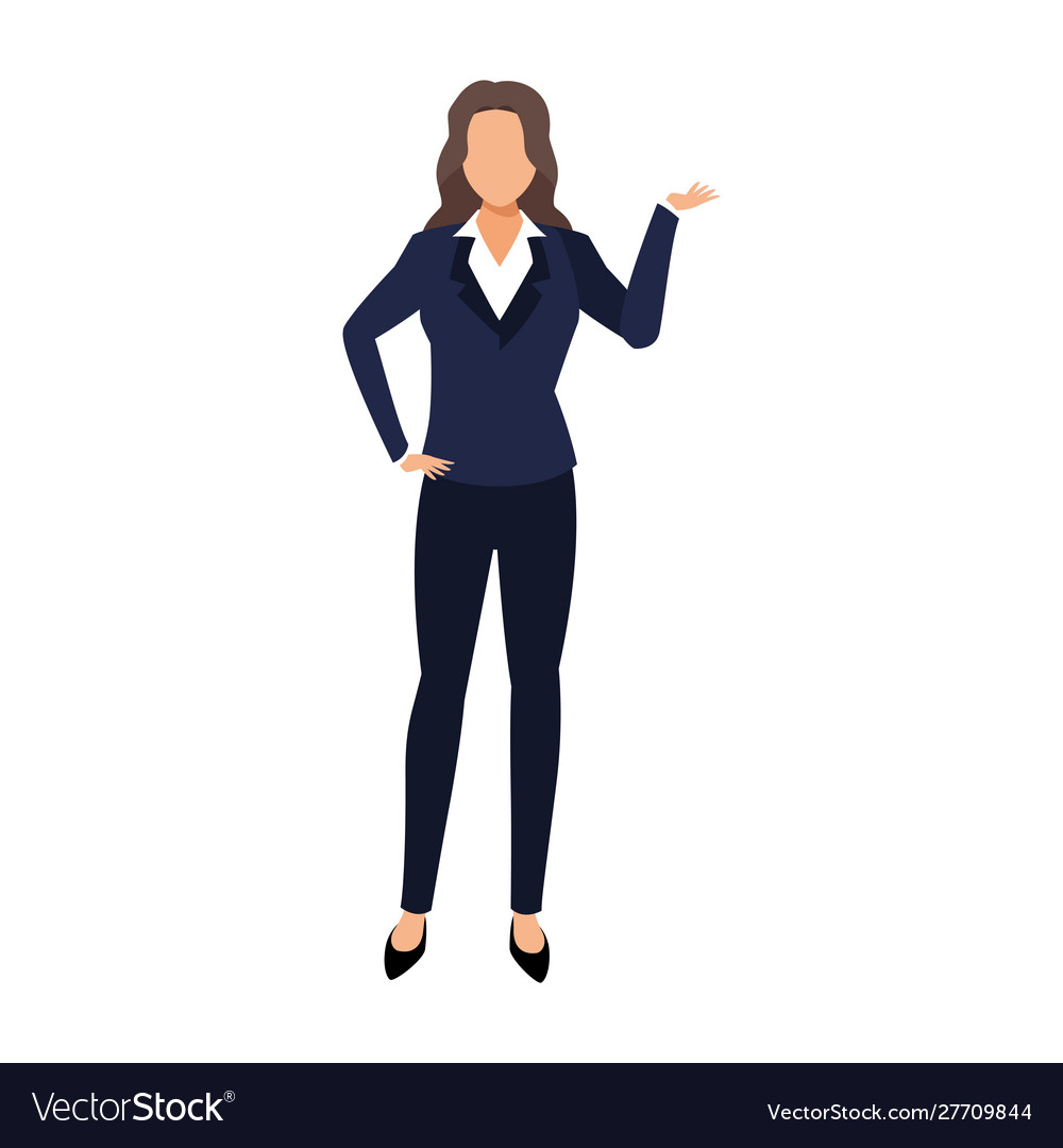 Business woman standing icon flat design Vector Image