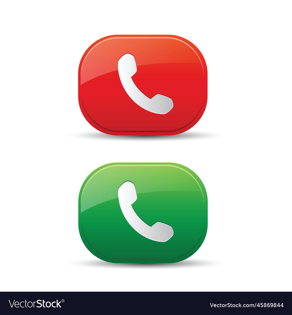 Cell phone call button set Royalty Free Vector Image