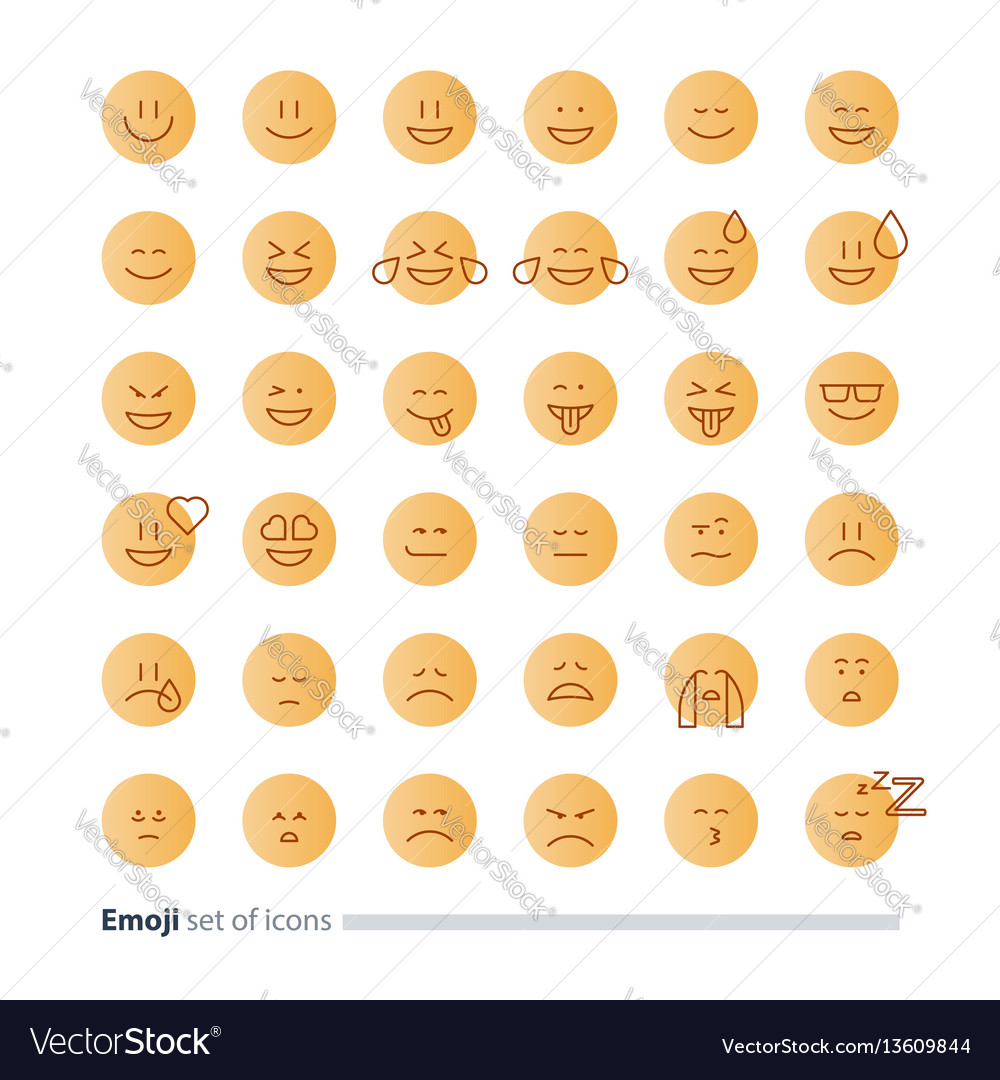 Emoji icons emoticon symbols face expression signs