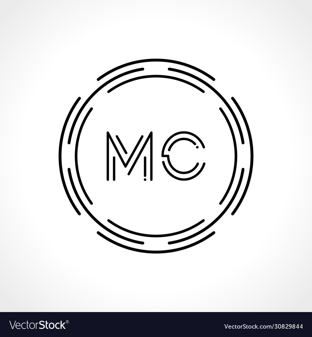 Initial mc letter logo design template abstract