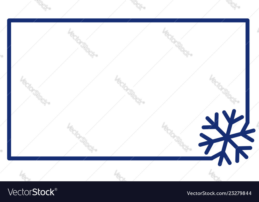 Linear frame with corner element snowflake vector image Linear frame with corner element snowflake