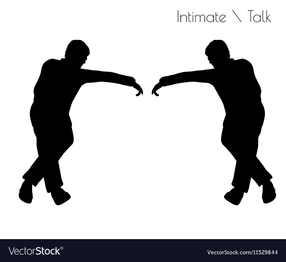 Man in conversation intimate talk pose