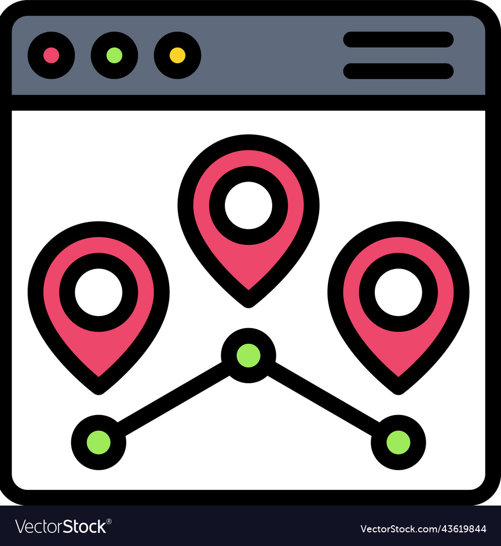 Map pins icon location and navigation