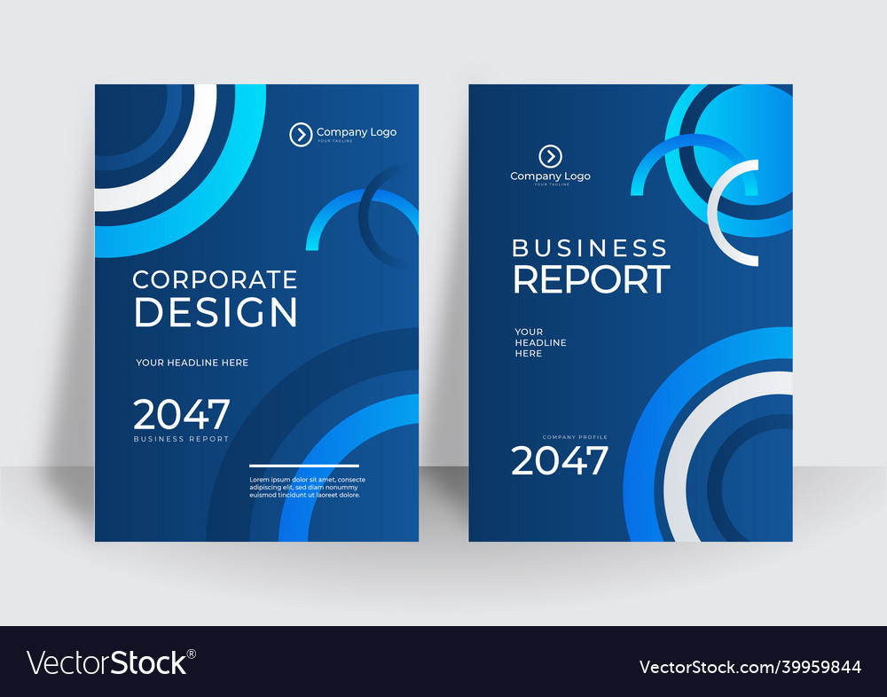 Modern blue cover design template brochure Vector Image