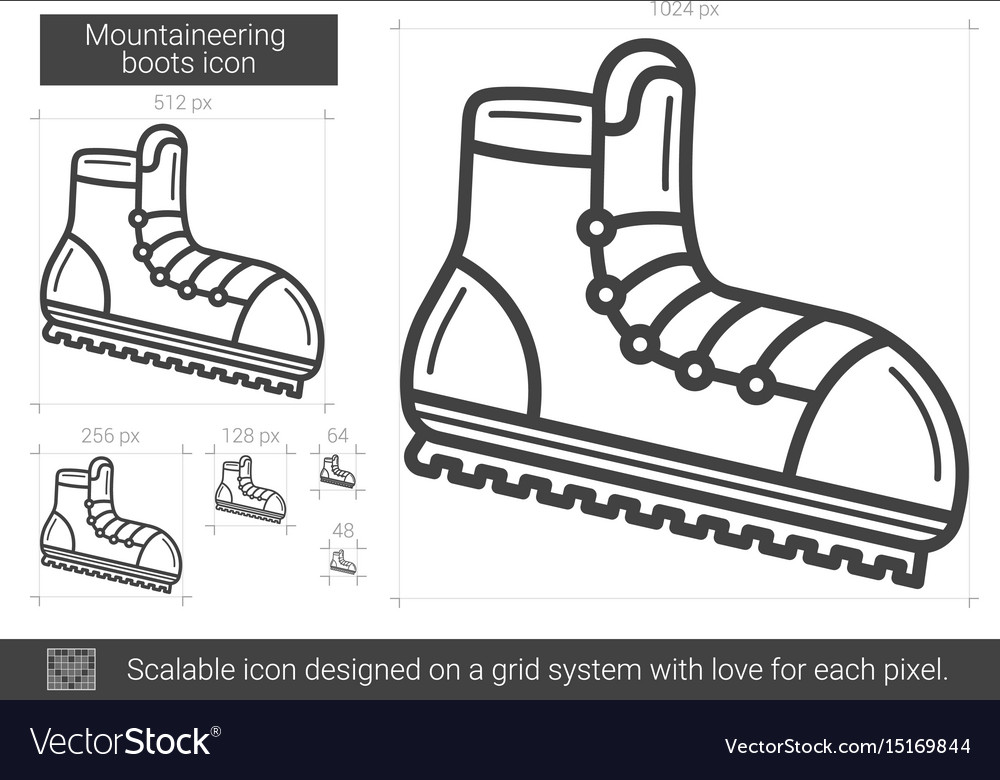 Bergsteiger Stiefel Linie Icon