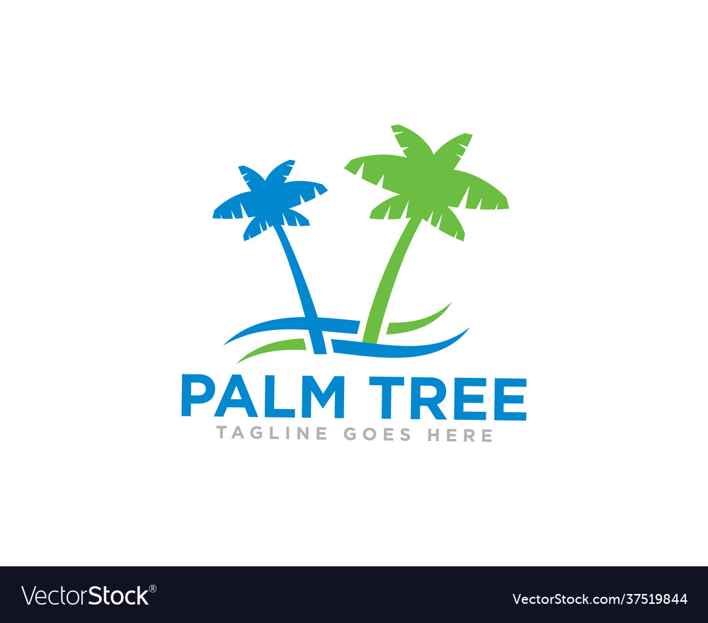 Palm tree logo design Royalty Free Vector Image