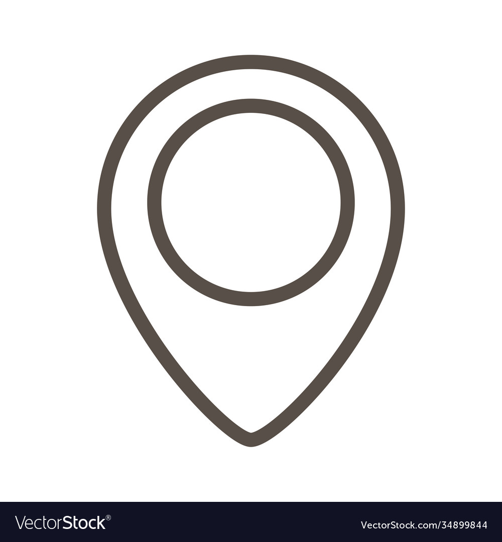 Pin pointer location line style icon