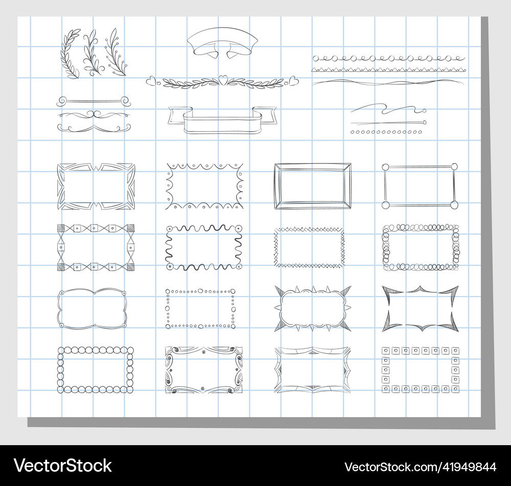 School hand drawn frames Royalty Free Vector Image