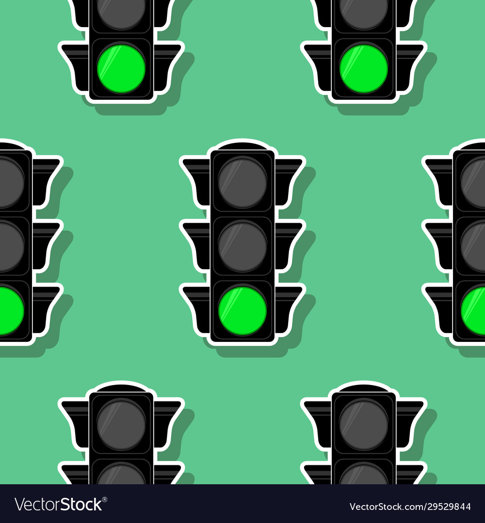 Seamless pattern with traffic semaphore