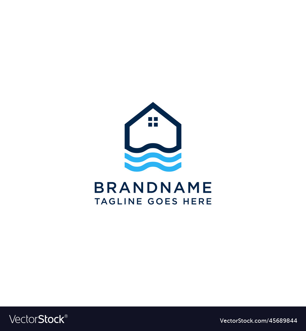 Seaside home logo icon design template vector image Seaside home logo icon design template