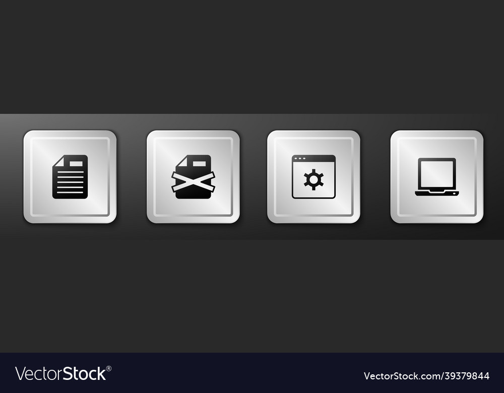 Set file document delete browser setting Vector Image Set file document delete browser setting
