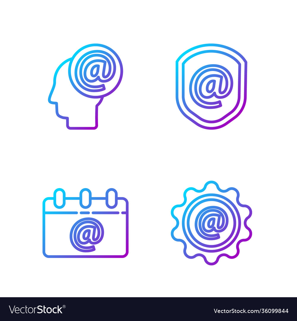 Set line calendar with email mail and e-mail vector image Set line calendar with email mail and e-mail