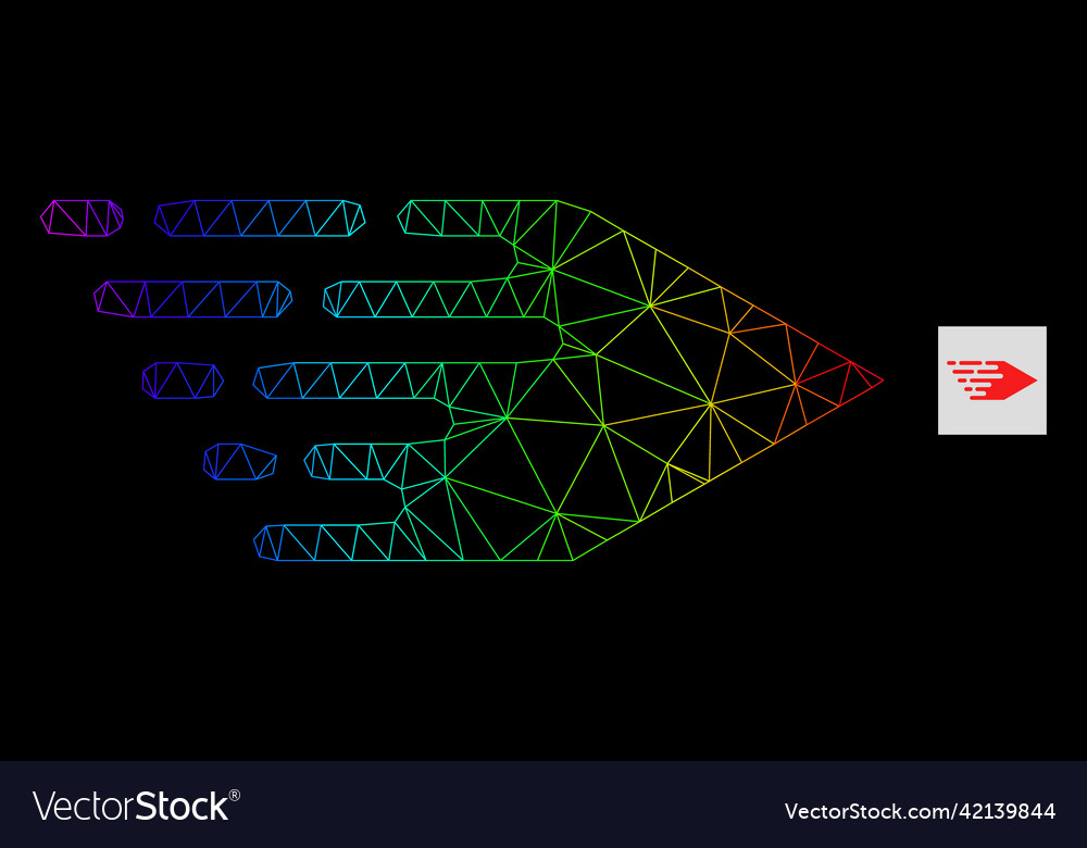 Spectrum gradient polygonal network movement right vector image Spectrum gradient polygonal network movement right