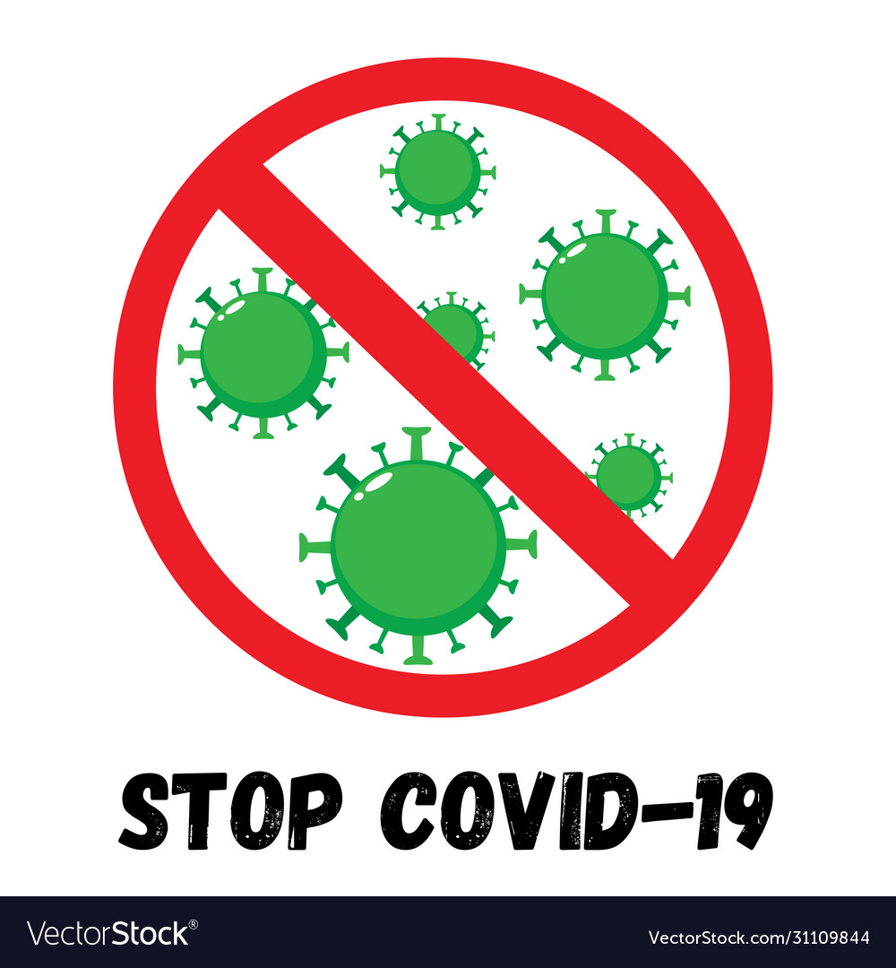 Stop coronavirus red sign Royalty Free Vector Image