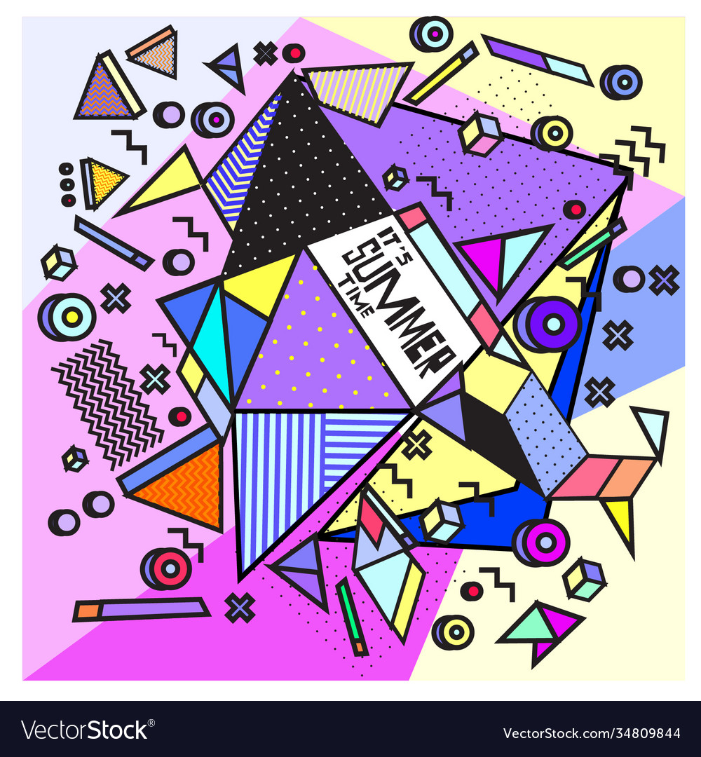 Triangle geometric forms for summer events vector image Triangle geometric forms for summer events