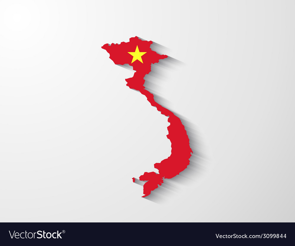 Vietnam map with shadow effect Royalty Free Vector Image