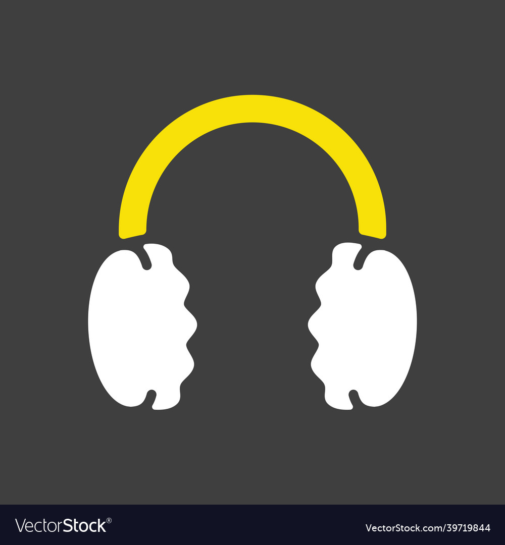 Winter headphones earmuffs glyph icon on dark