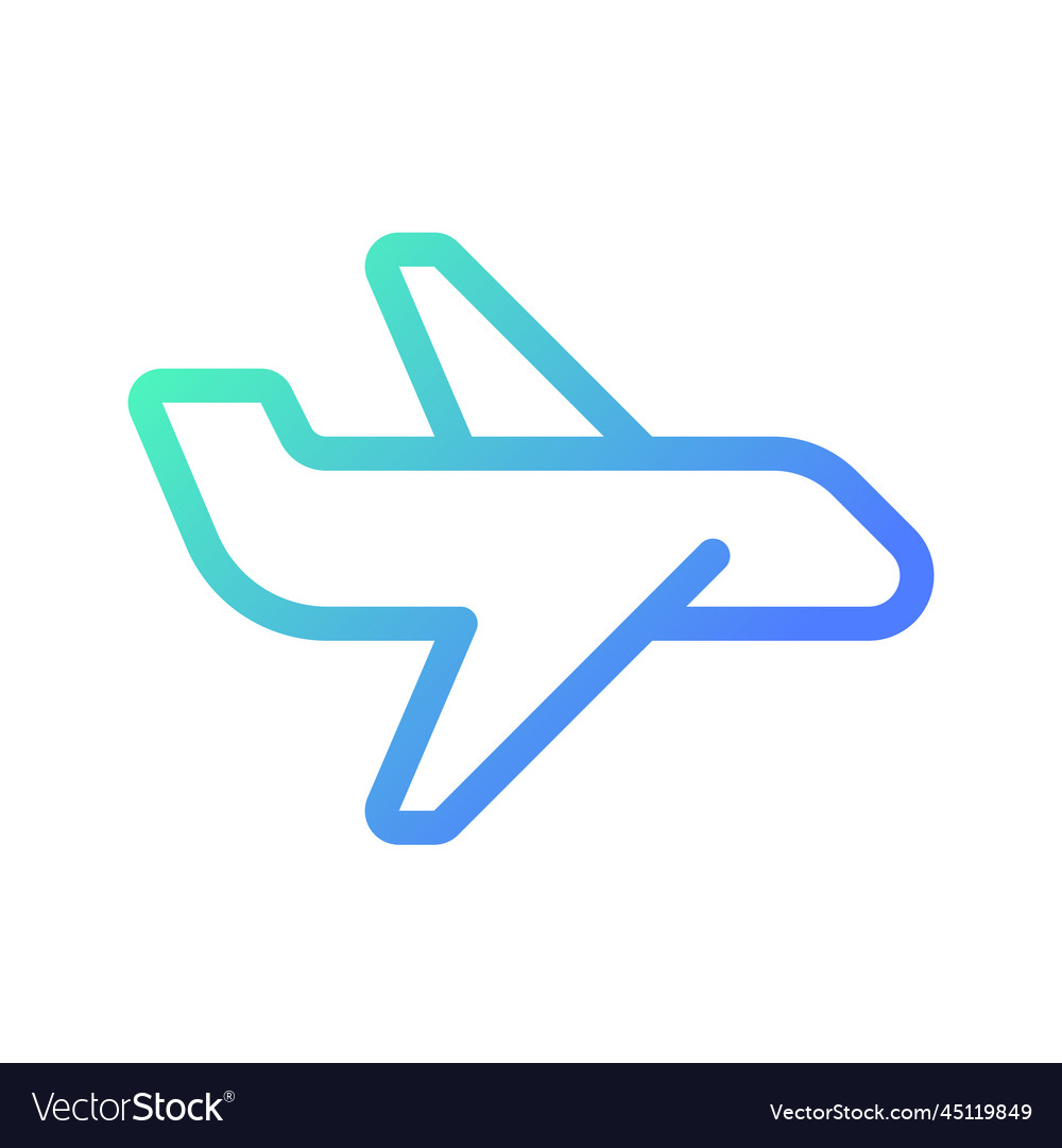 Airliner pixel perfect gradient linear ui icon vector image Airliner pixel perfect gradient linear ui icon