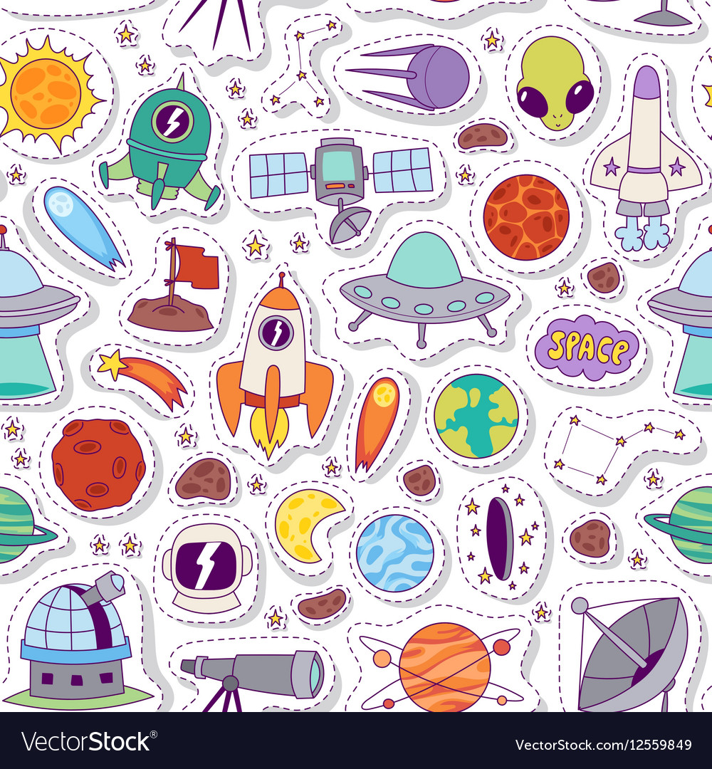 Astronomy space seamless pattern