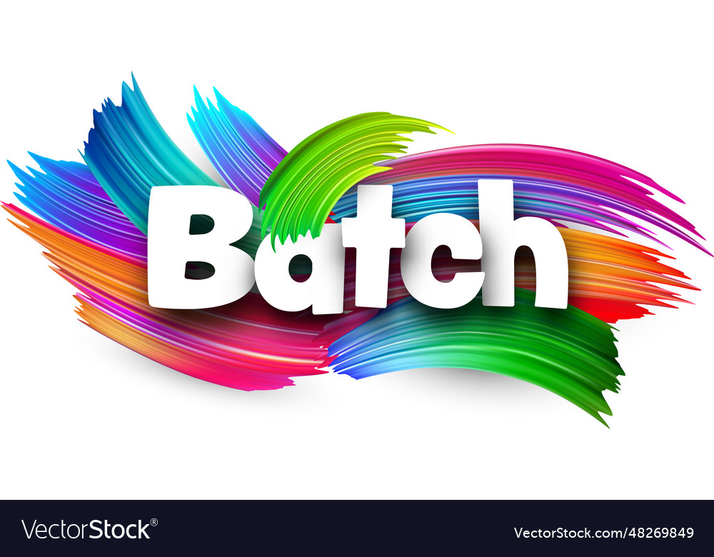 Batch paper word sign with colorful spectrum Vector Image