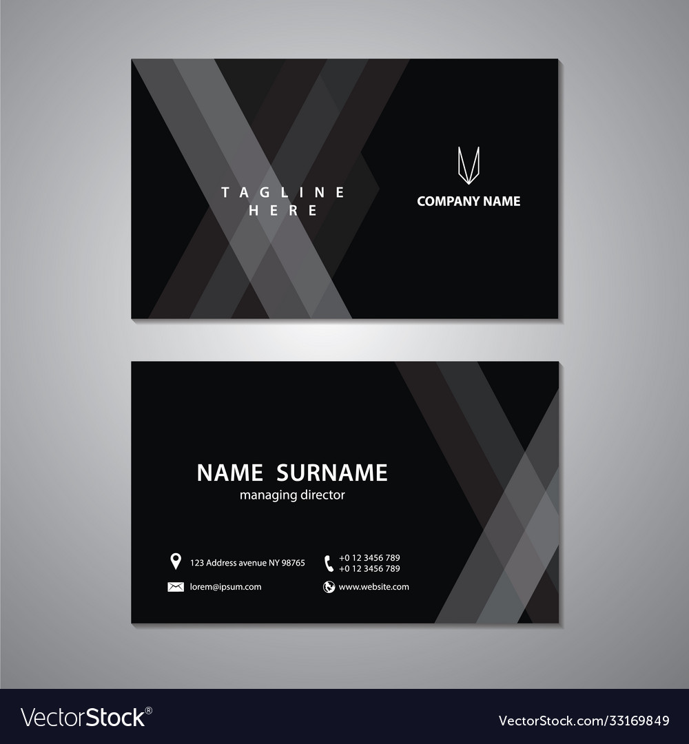 Black and white business cards set design Vector Image