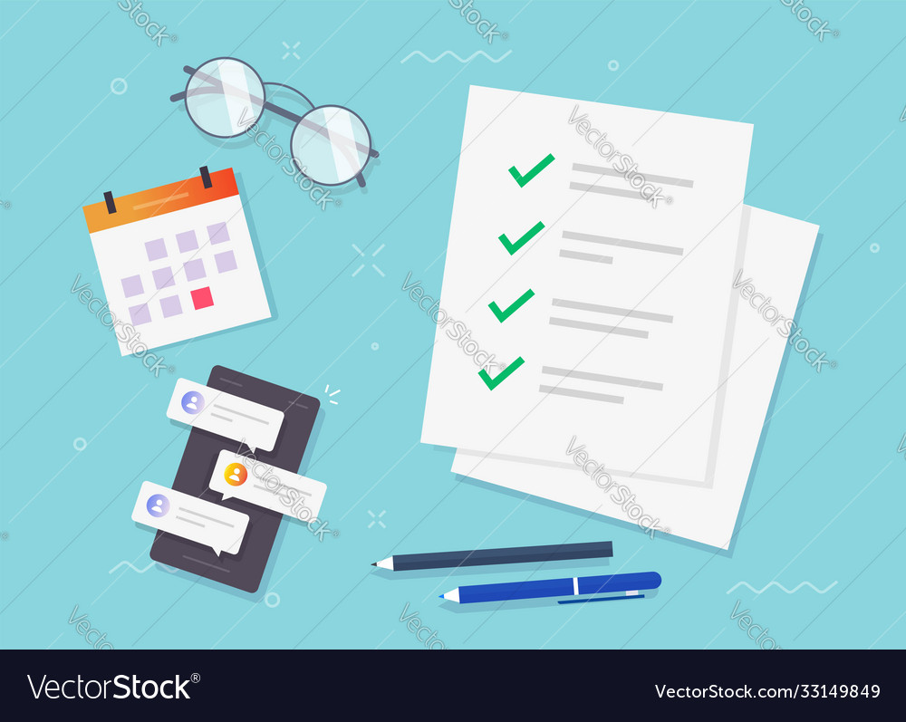 Check list checkmarks as to do task form paper vector image Check list checkmarks as to do task form paper