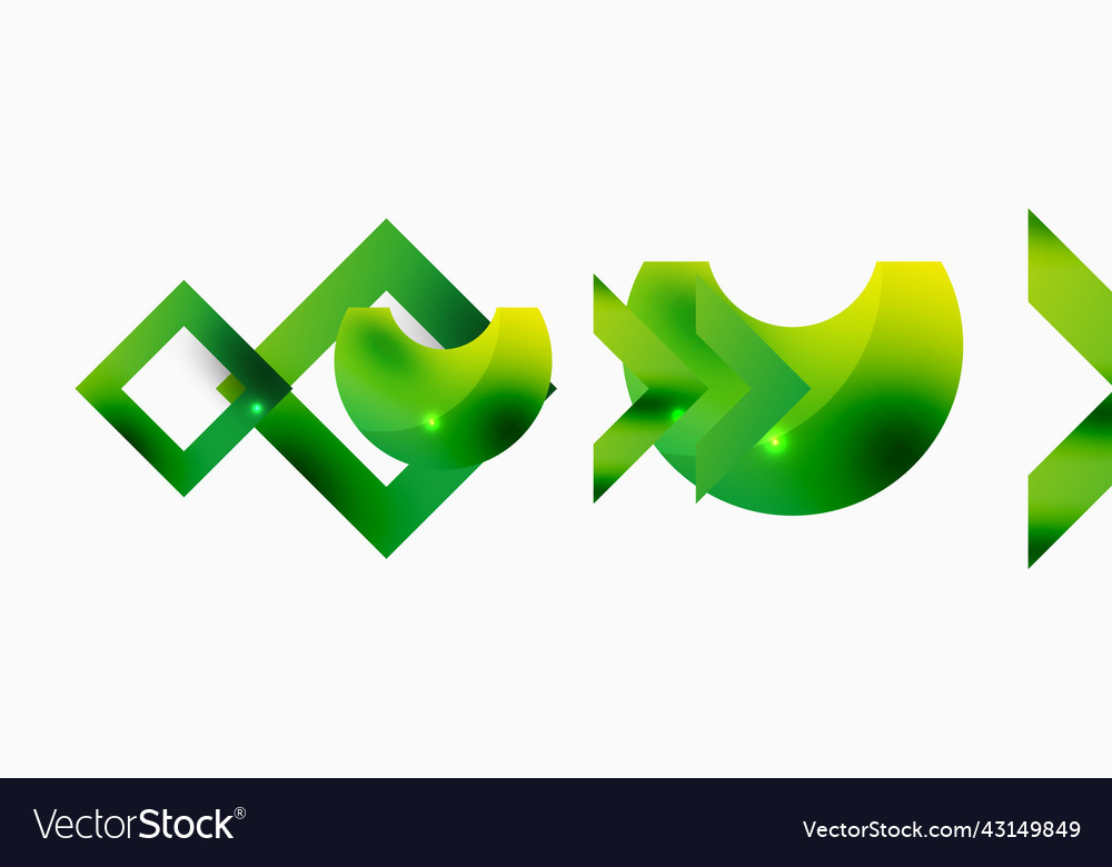 Dynamic composition shiny geometric shapes vector image Dynamic composition shiny geometric shapes