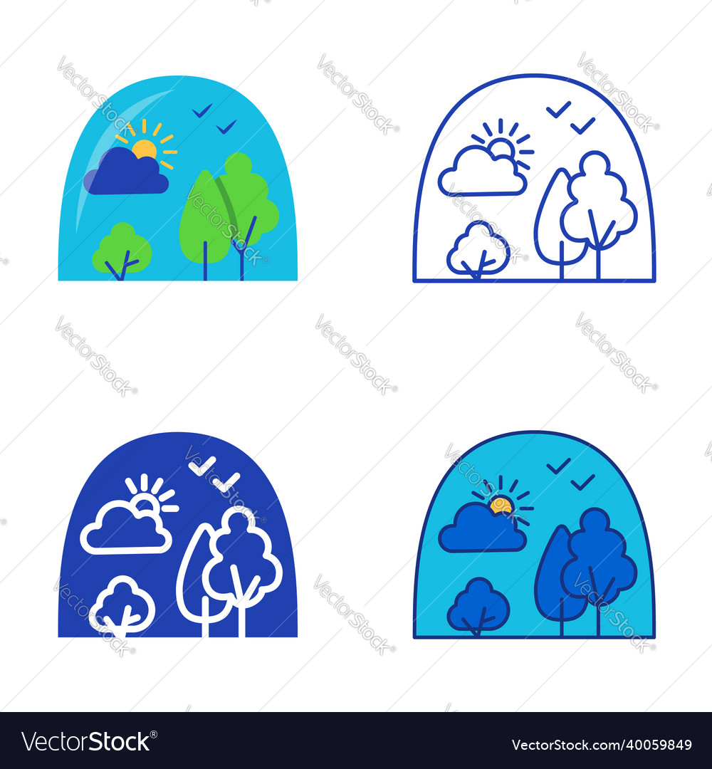 Ecosystem and environment icon set in flat