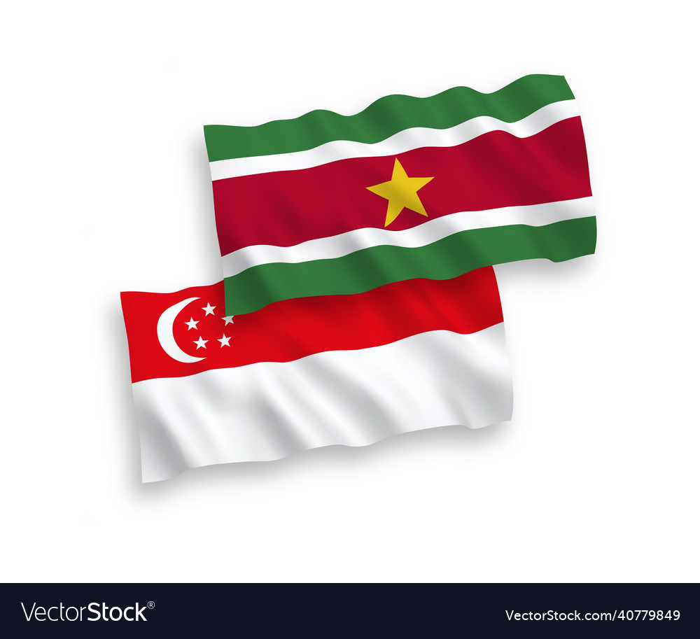 Flags of Suriname and Singapore