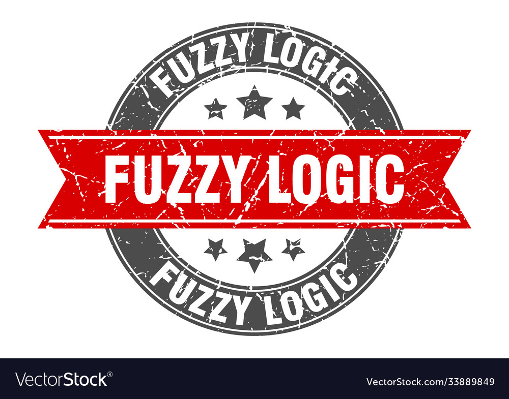 Fuzzy logic round stamp with ribbon label sign