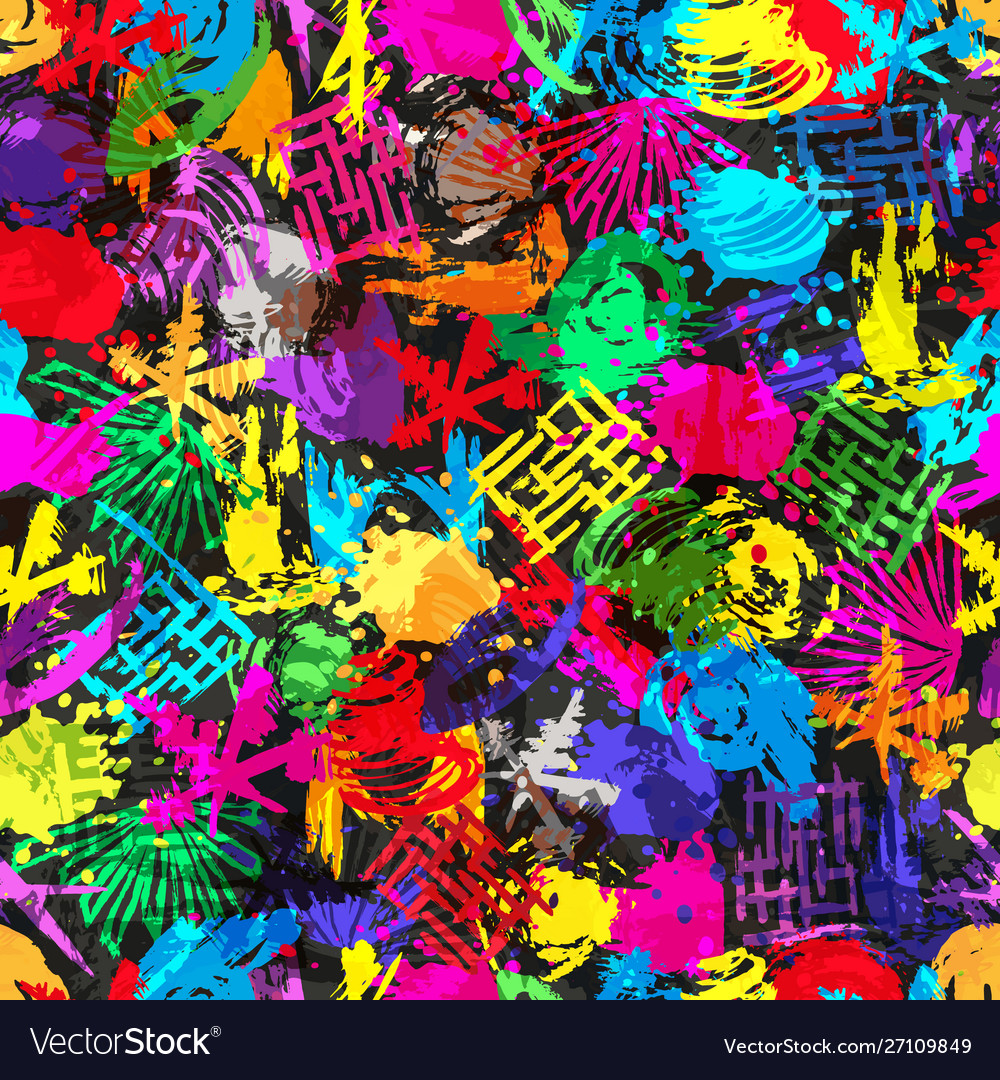 Graffiti abstract seamless pattern grunge effect Vector Image