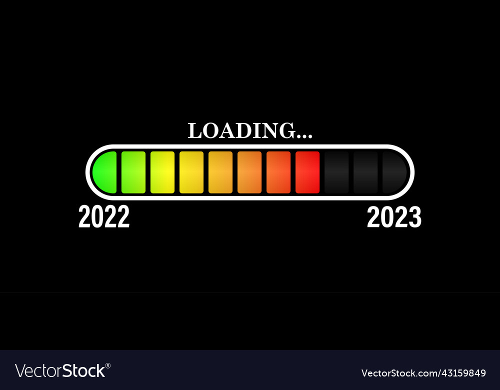 Happy new year 2023 color loading bar vector image Happy new year 2023 color loading bar